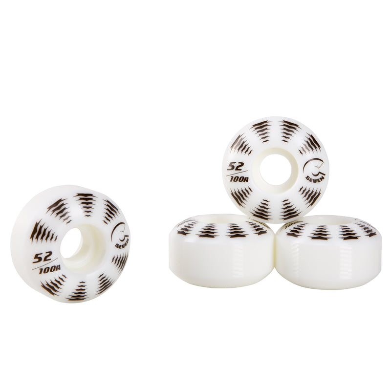 Cal 7 Catch-22 Skateboard Wheels, 52mm & 100A, Black & White Design (All-Star)