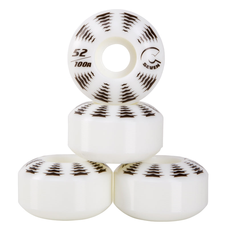 Cal 7 Catch-22 Skateboard Wheels, 52mm & 100A, Black & White Design (All-Star)