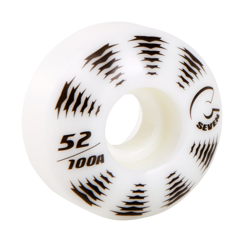 Cal 7 Catch-22 Skateboard Wheels, 52mm & 100A, Black & White Design (All-Star)
