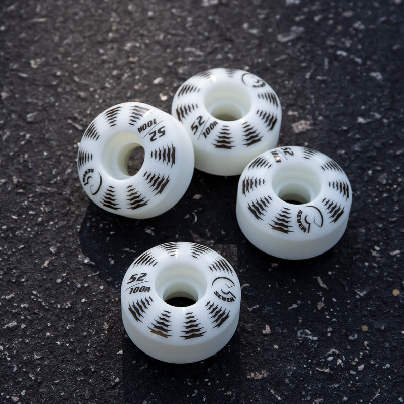 Cal 7 Catch-22 Skateboard Wheels, 52mm & 100A, Black & White Design (All-Star)