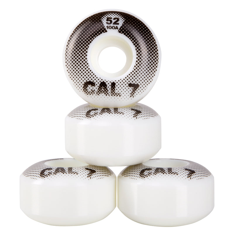 Cal 7 Catch-22 Skateboard Wheels, 52mm & 100A, Black & White Design (Arcade)