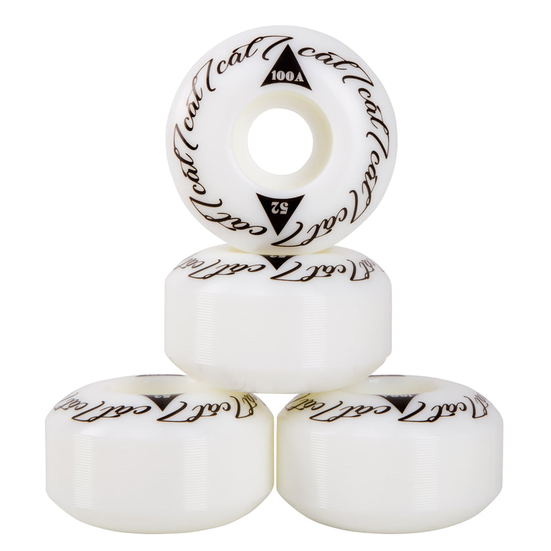 Cal 7 Catch-22 Skateboard Wheels, 52mm & 100A, Black & White Design (Notorious)