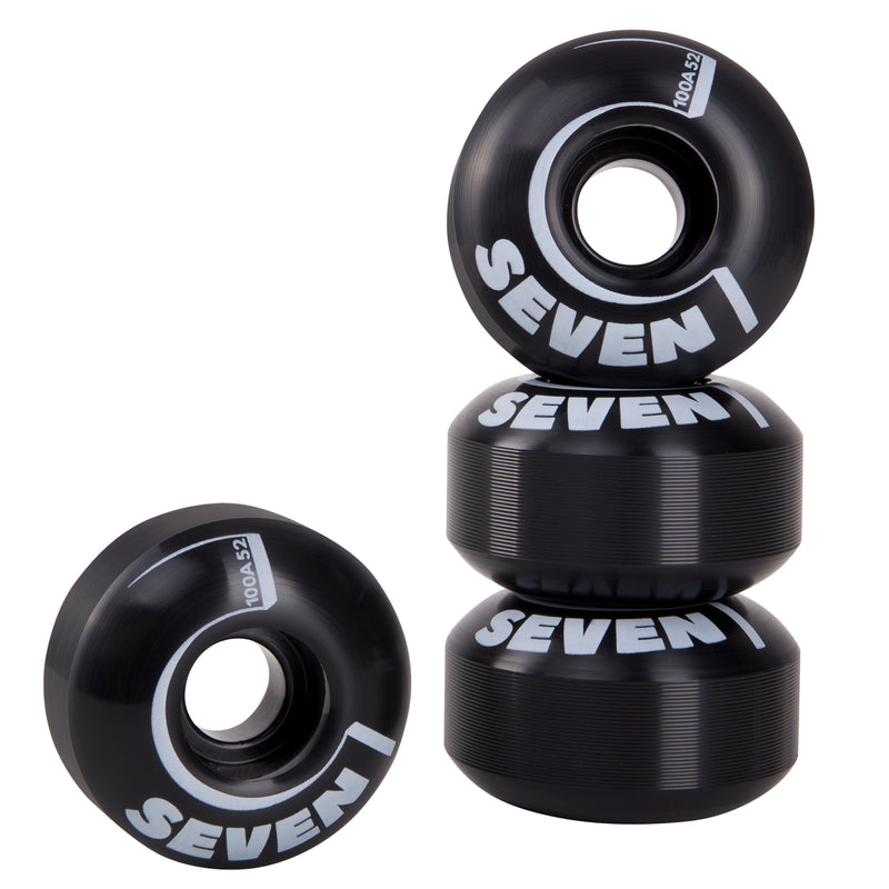 Cal 7 Catch-22 Skateboard Wheels, 52mm & 100A, Black & White Design (OldSchool)