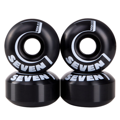 Cal 7 Catch-22 Skateboard Wheels, 52mm & 100A, Black & White Design (OldSchool)