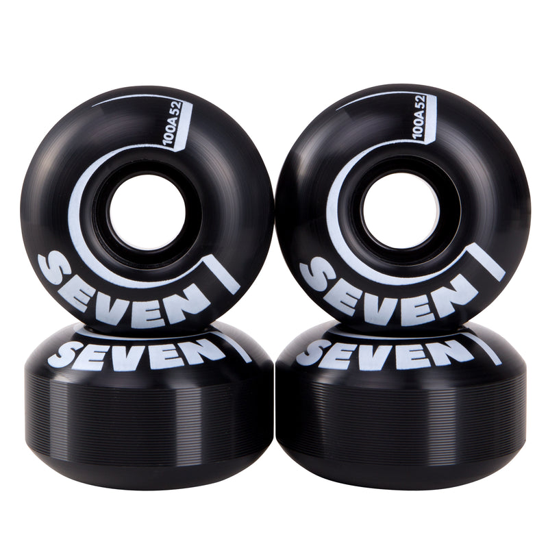 Cal 7 Catch-22 Skateboard Wheels, 52mm & 100A, Black & White Design (OldSchool)