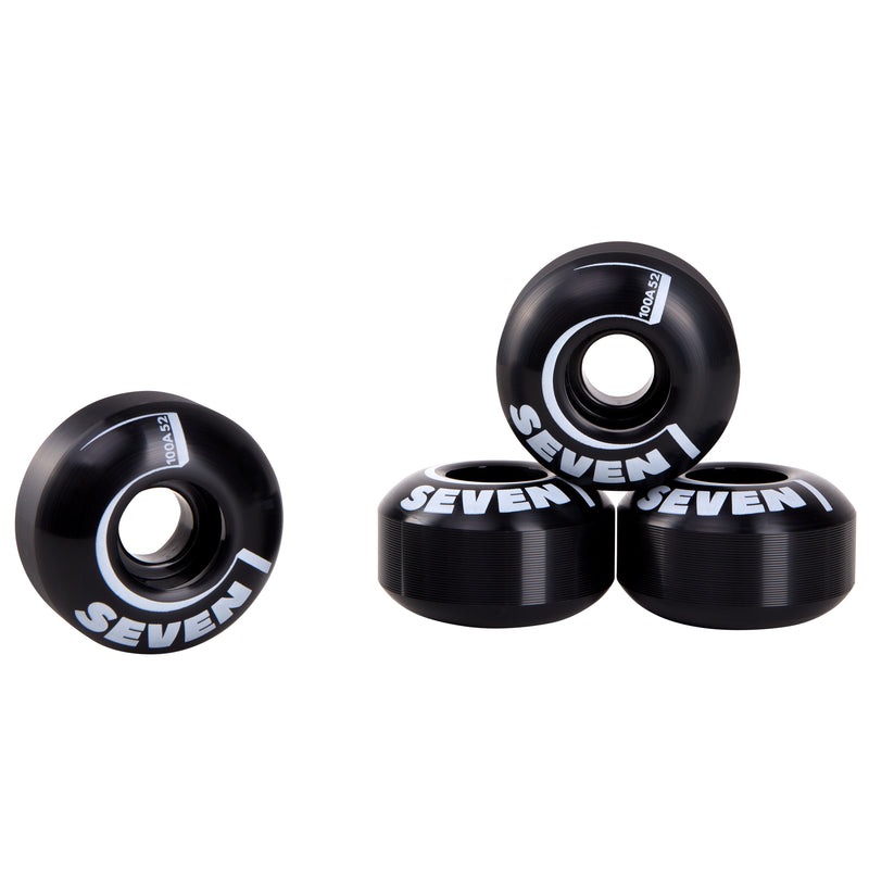 Cal 7 Catch-22 Skateboard Wheels, 52mm & 100A, Black & White Design (OldSchool)