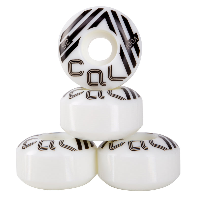 Cal 7 Catch-22 Skateboard Wheels, 52mm & 100A, Black & White Design (Retro)