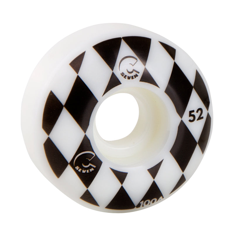 Cal 7 Catch-22 Skateboard Wheels, 52mm & 100A, Black & White Design (Speedway)