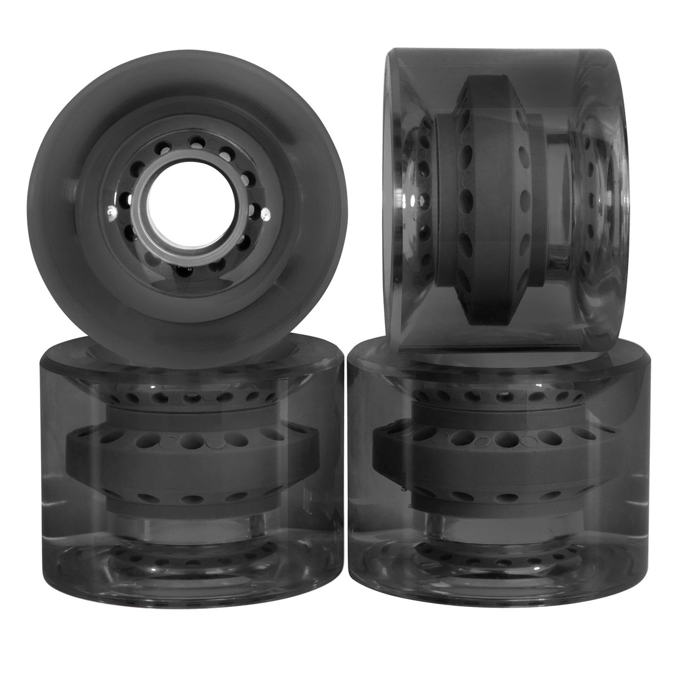 1/2" (12mm) Black Plastic Riser Pads For Longboard & Skateboard - 6 Hole Mounting