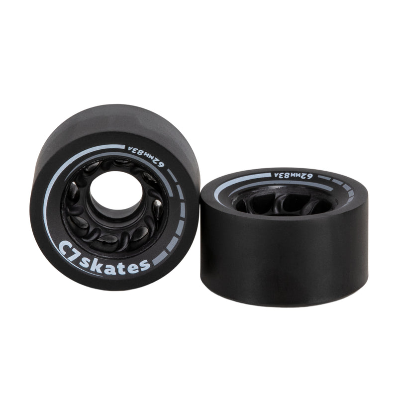 C7skates Femme Fatale black 62mm roller skate wheels made from durable 83A polyurethane 