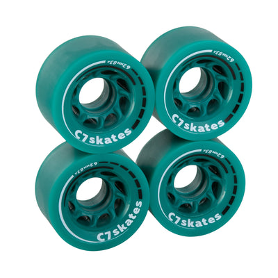 C7skates Enchanted Forest dark green 62mm roller skate wheels made from durable 83A polyurethane 
