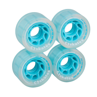 C7skates Powder Blue blue 62mm roller skate wheels made from durable 83A polyurethane 