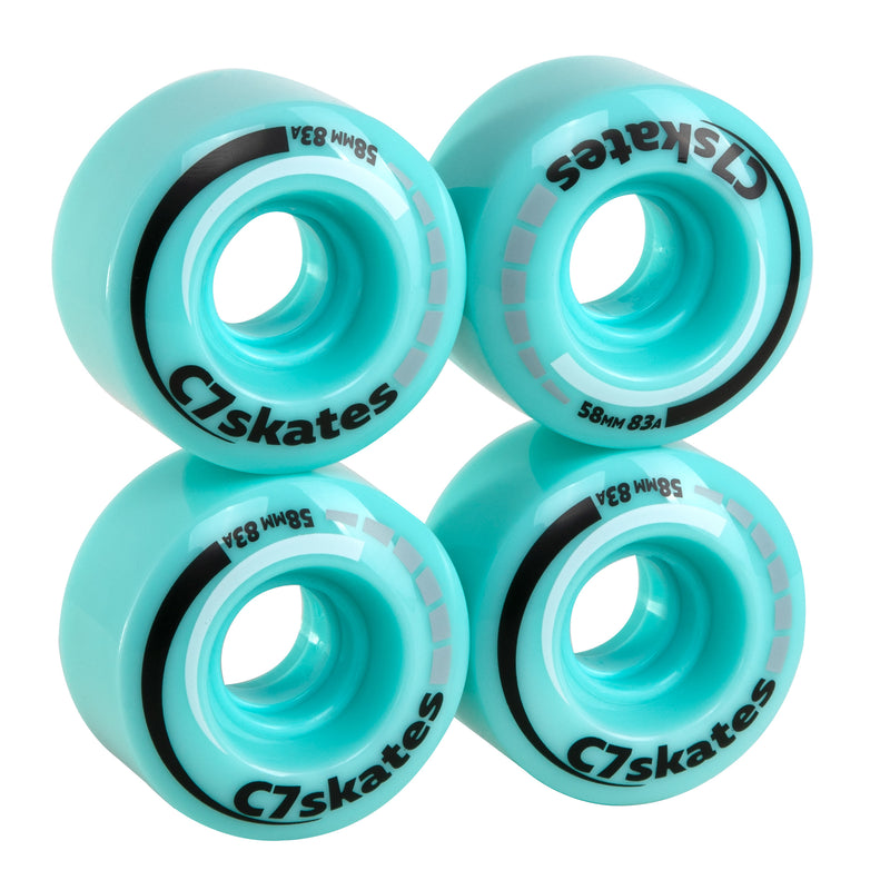 Aqua C7skates roller skate wheels made from durable polyurethane PU83A 58 mm diameter