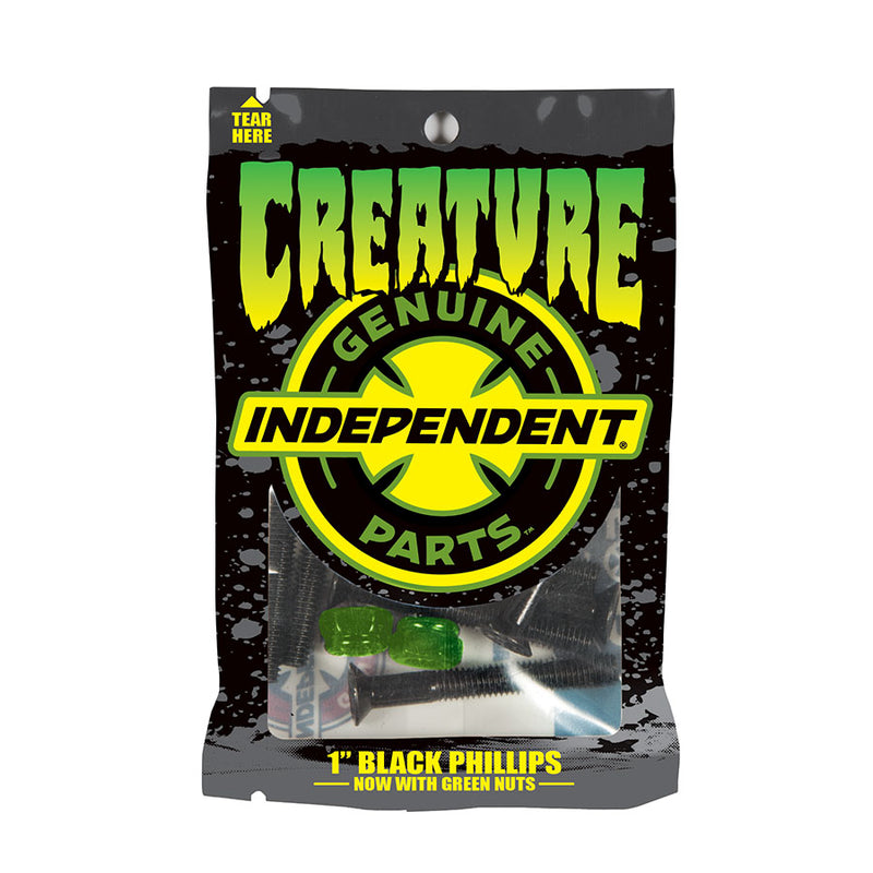 Independent X Creature 1 Inch Black/Green Skateboard Hardware