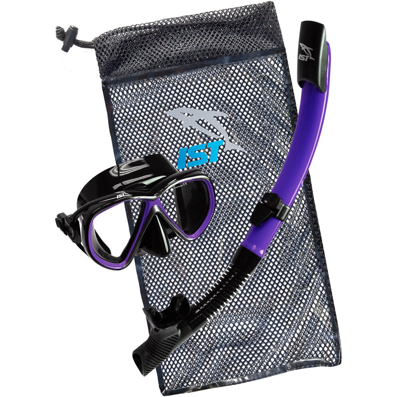 IST CSJ01 Snorkeling Kids Combo Set: Mask, Semi-Dry Snorkel, Mesh Travel Bag