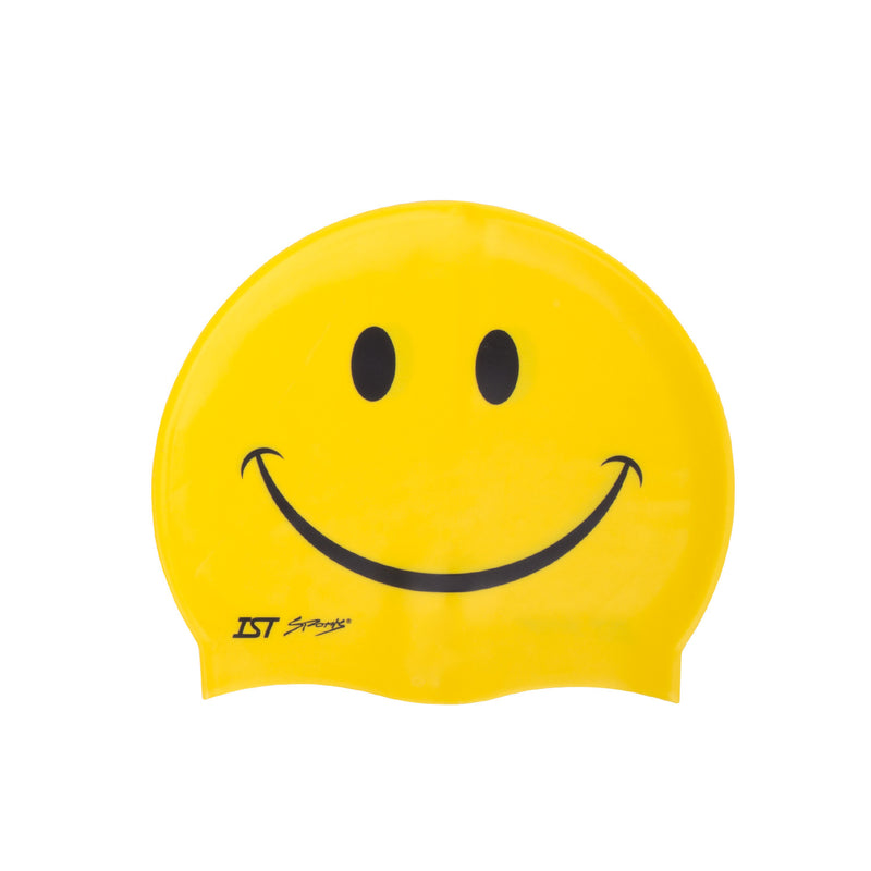 IST Smiley Face Printed Silicone Swimming Cap for Adults