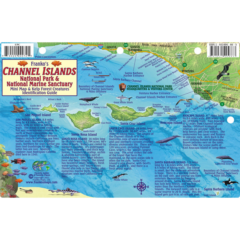 Franko Maps Channel Islands Creature Guide 5.5 X 8.5 Inch