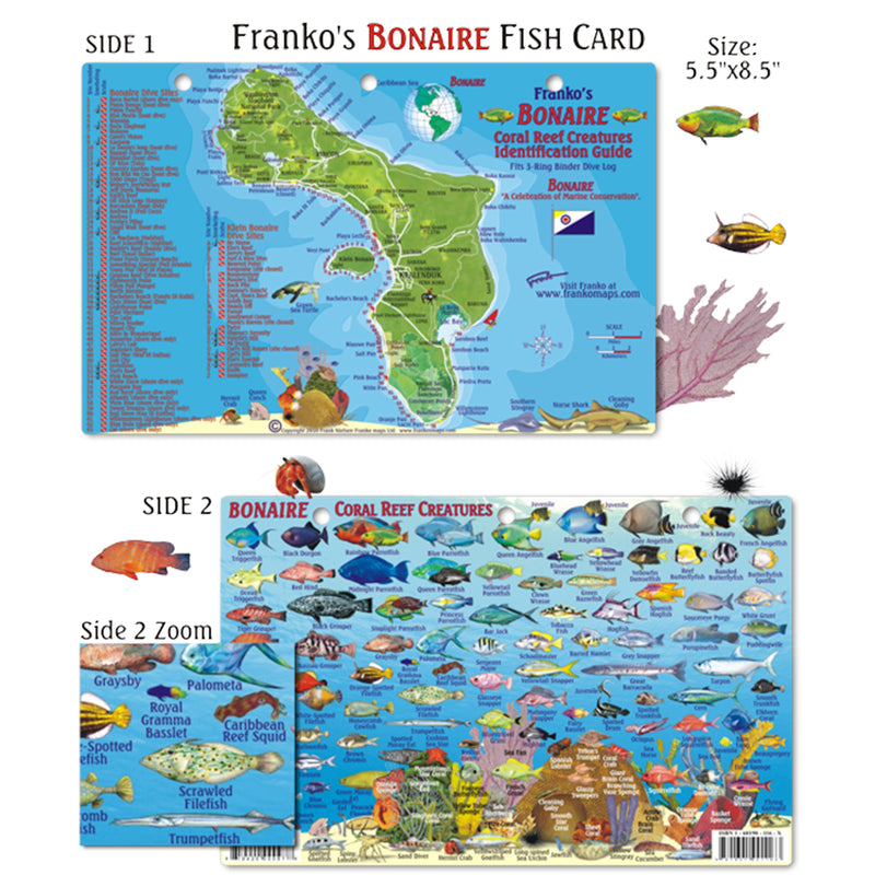 Franko Maps Bonaire Coral Reef Dive Creature Guide 5.5 X 8.5 Inch