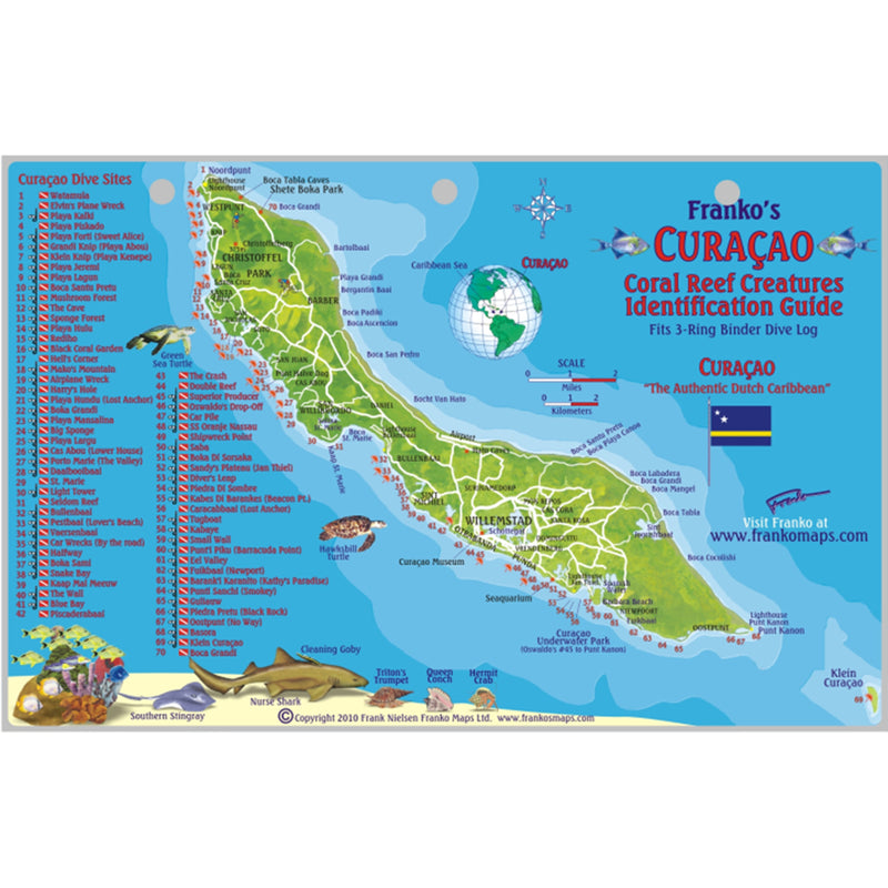 Franko Maps Curacao Reef Dive Creature Guide 5.5 X 8.5 Inch