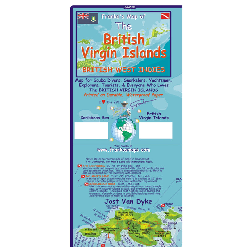 Franko Maps British Virgin Islands Dive Creature Guide 18.5 X 26 Inch