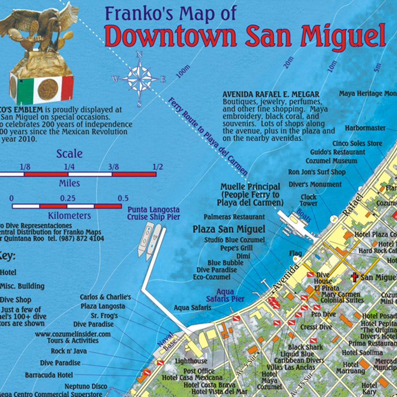 Franko Maps Cozumel Dive Creature Adventure Guide 18.5 X 26 Inch