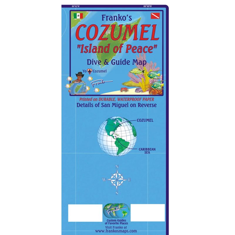 Franko Maps Cozumel Dive Creature Adventure Guide 18.5 X 26 Inch