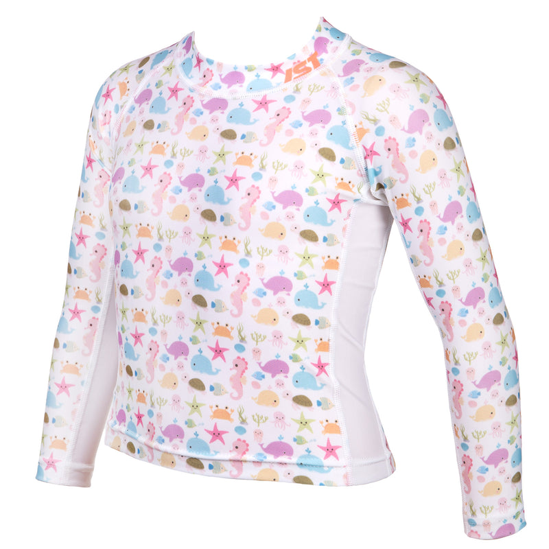 IST Kids Spandex Rash Guard, Long Sleeve Swim Shirt, Sun Protection Swimwear for Girls & Boys