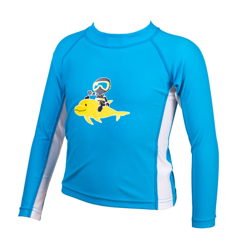 IST Kids Spandex Rash Guard, Long Sleeve Swim Shirt, Sun Protection Swimwear for Girls & Boys