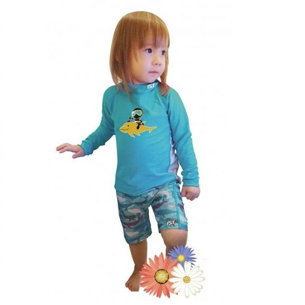 IST Kids Spandex Rash Guard, Long Sleeve Swim Shirt, Sun Protection Swimwear for Girls & Boys