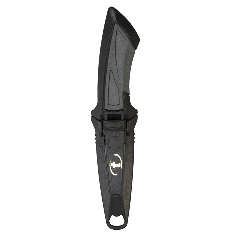 TUSA Titanium Dual Edge Point Tip Mini Dive Knife, Locking Sheath