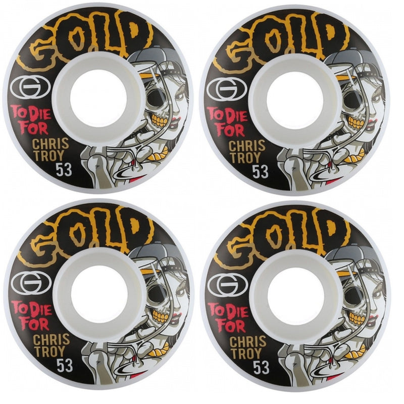 Gold Chris Troy To Die For Skateboard Wheels | 53mm