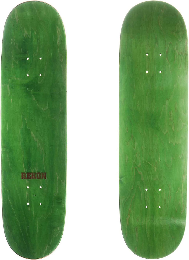 Rekon Canadian Maple Blank Green Skateboard Deck