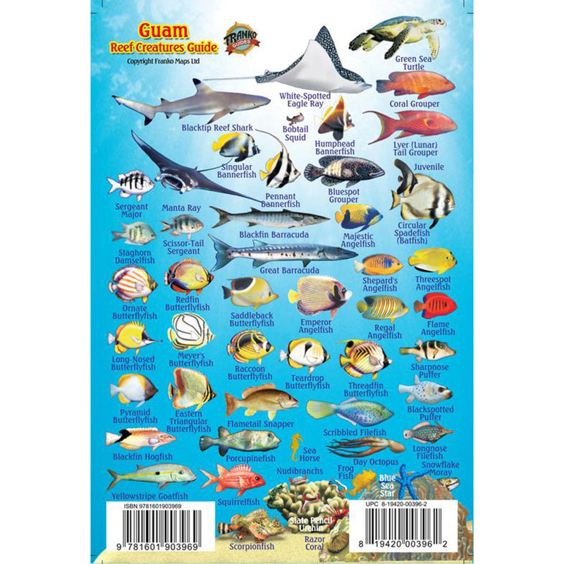 Franko Maps Guam Reef Creature Guide 4 X 6 Inch