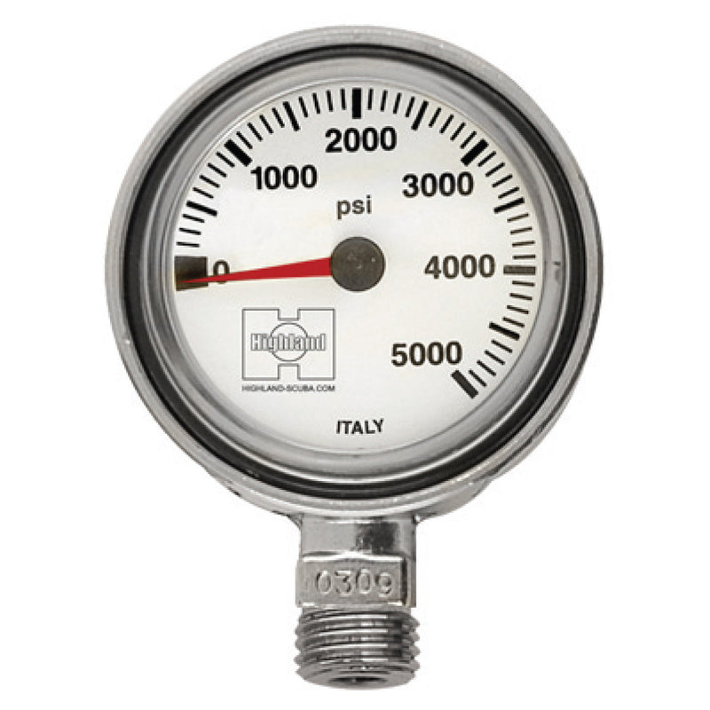 XS SCUBA Highland Thin Line SPG 5000 PSI High Pressure Compact Brass
