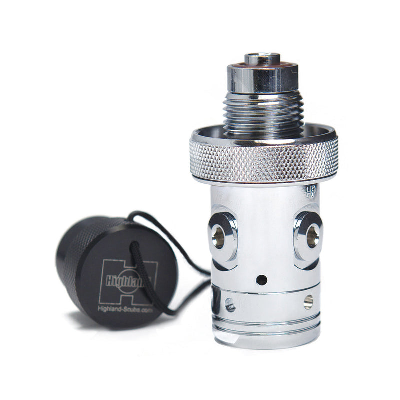 XS SCUBA Highland Compact DIN 1st Stage Flow By Piston Delrin Lanyard