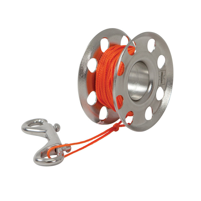 XS SCUBA Highland Flared Stainless Steel Finger Spool with Orange Line