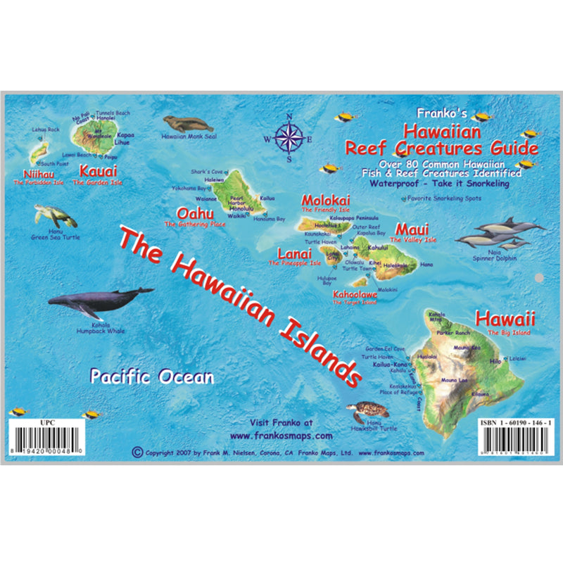 Franko Maps Hawaiian Islands Reef Creature Guide 6 X 9 Inch