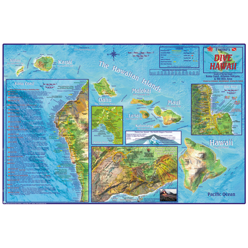 Franko Maps Hawaii Big Island Dive Creature Guide 14 X 21 Inch