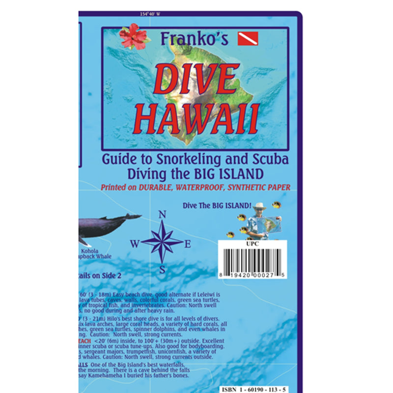 Franko Maps Hawaii Big Island Dive Creature Guide 14 X 21 Inch