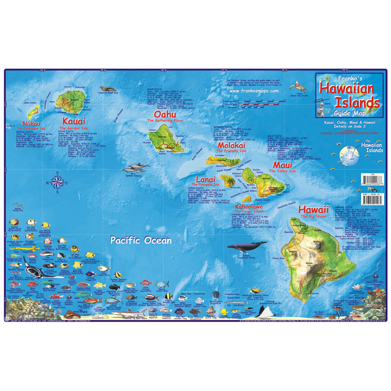 Franko Maps Hawaiian Islands Creature Adventure Guide 14 X 21 Inch