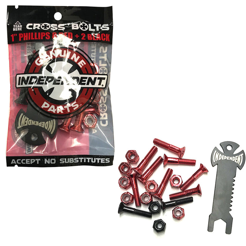 Independent 1 Inch Red Skateboard Hardware with Tool