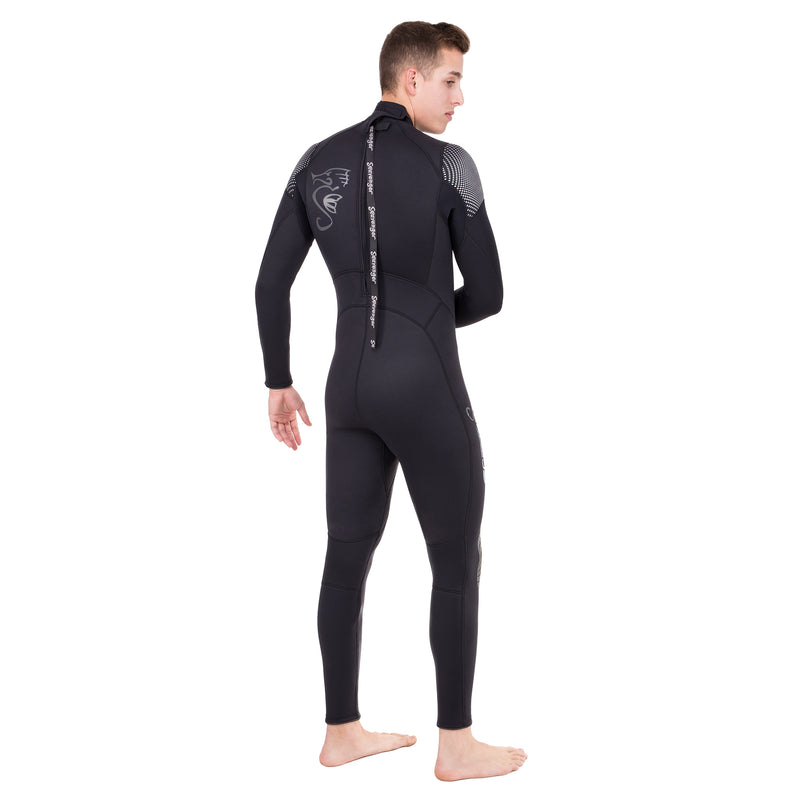 Black Seavenger 3mm neoprene surf wetsuit for men