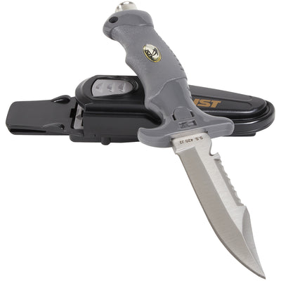 IST K10 Dual Edge Pointed Tip Dive Knife with Quick Release Case