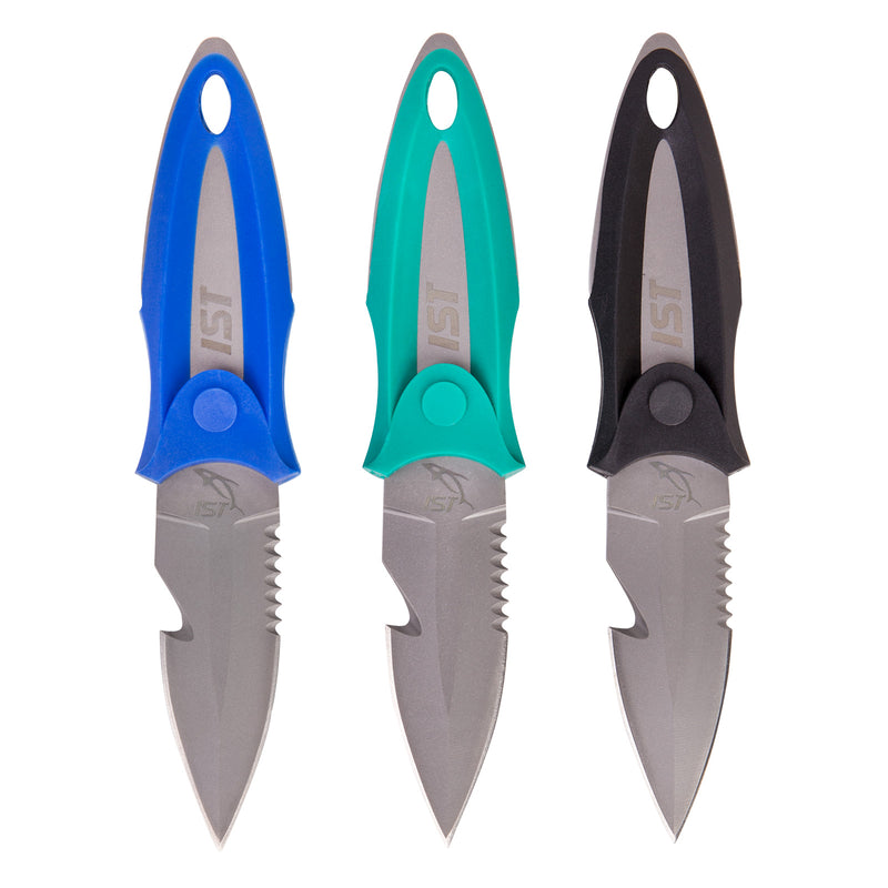 IST Titanium BC Knife, Double Edge Blade with Pointed Tip, Compact Sheath & Contoured Handle