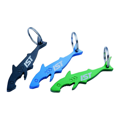 Shark keychain with can opener