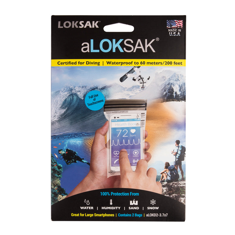 2 aLOKSAK Airtight Waterproof Pouch Clear Dry Bags