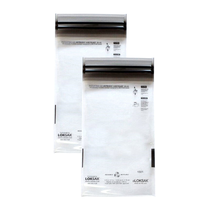 2 aLOKSAK Airtight Waterproof Pouch Clear Dry Bags