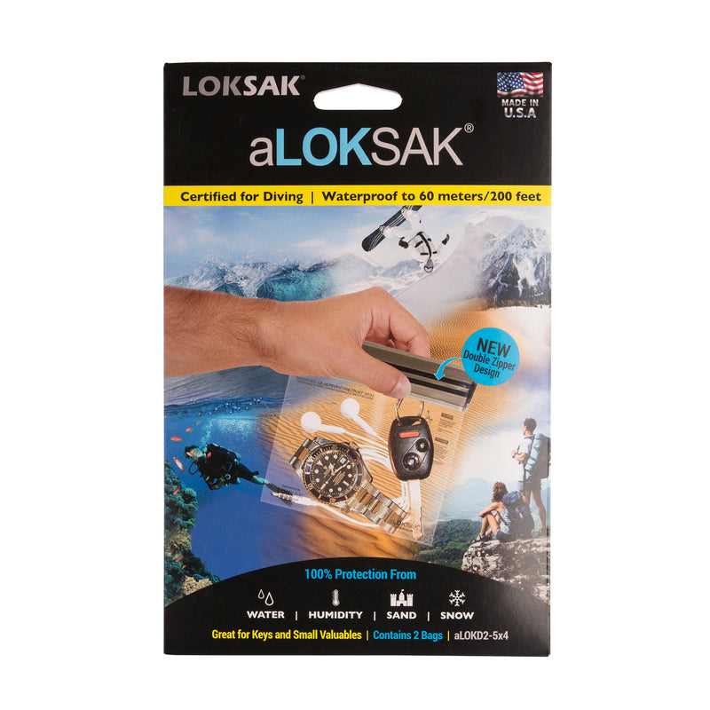 2 aLOKSAK Airtight Waterproof Pouch Clear Dry Bags