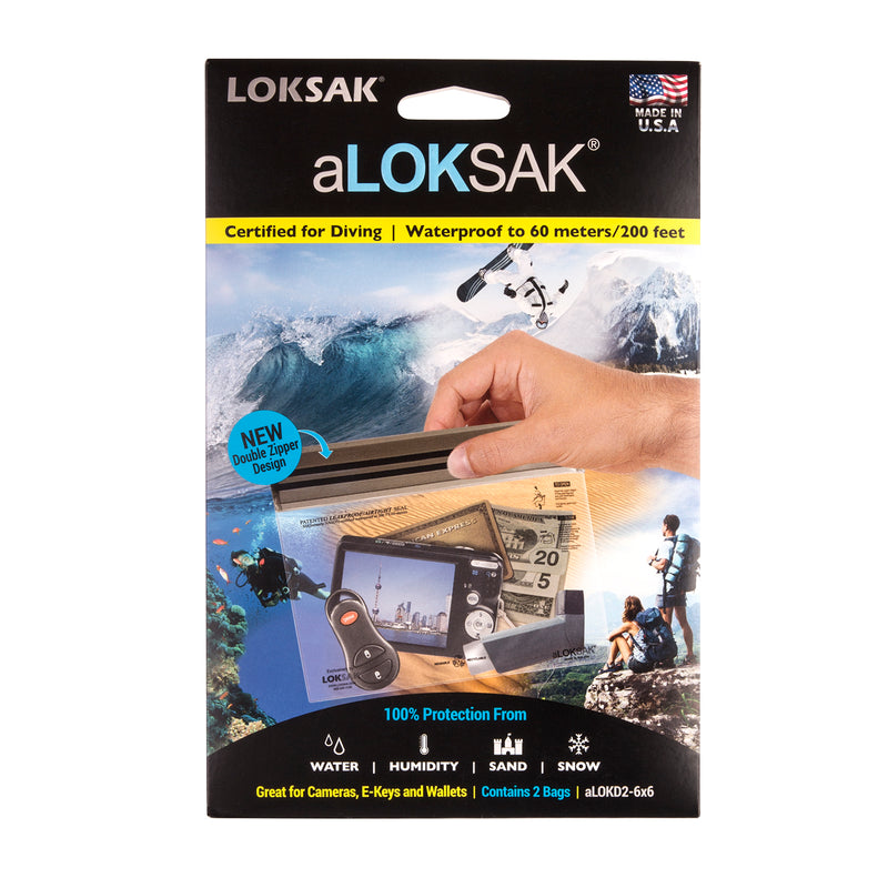 2 aLOKSAK Airtight Waterproof Pouch Clear Dry Bags