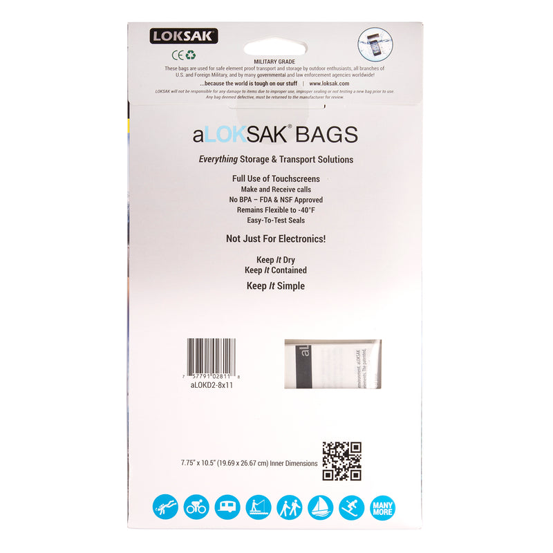 2 aLOKSAK Airtight Waterproof Pouch Clear Dry Bags